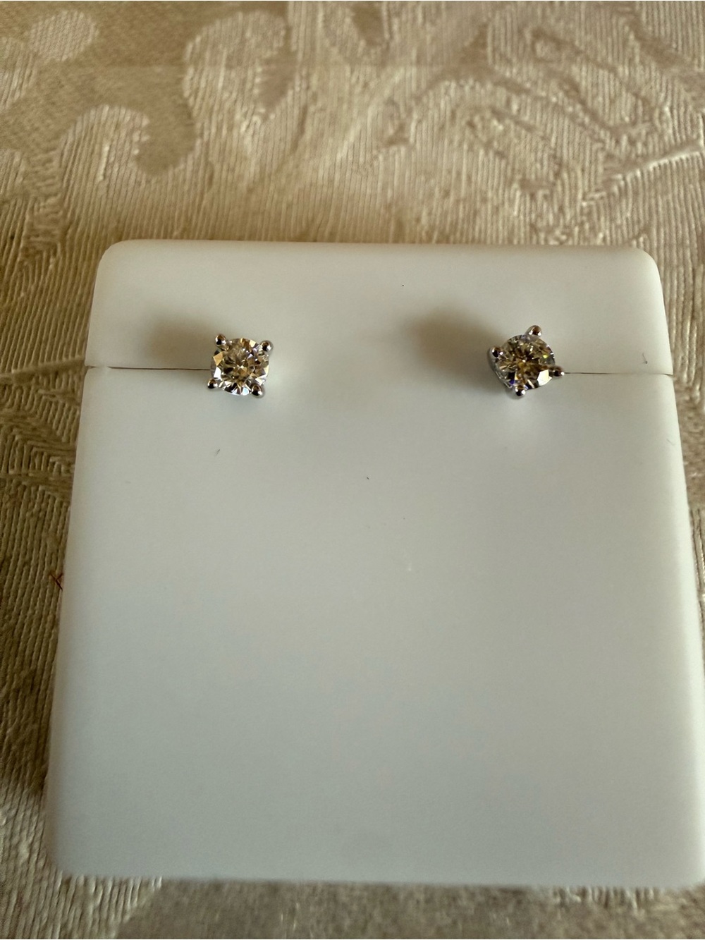 Classic White Moissanite Stud Earrings